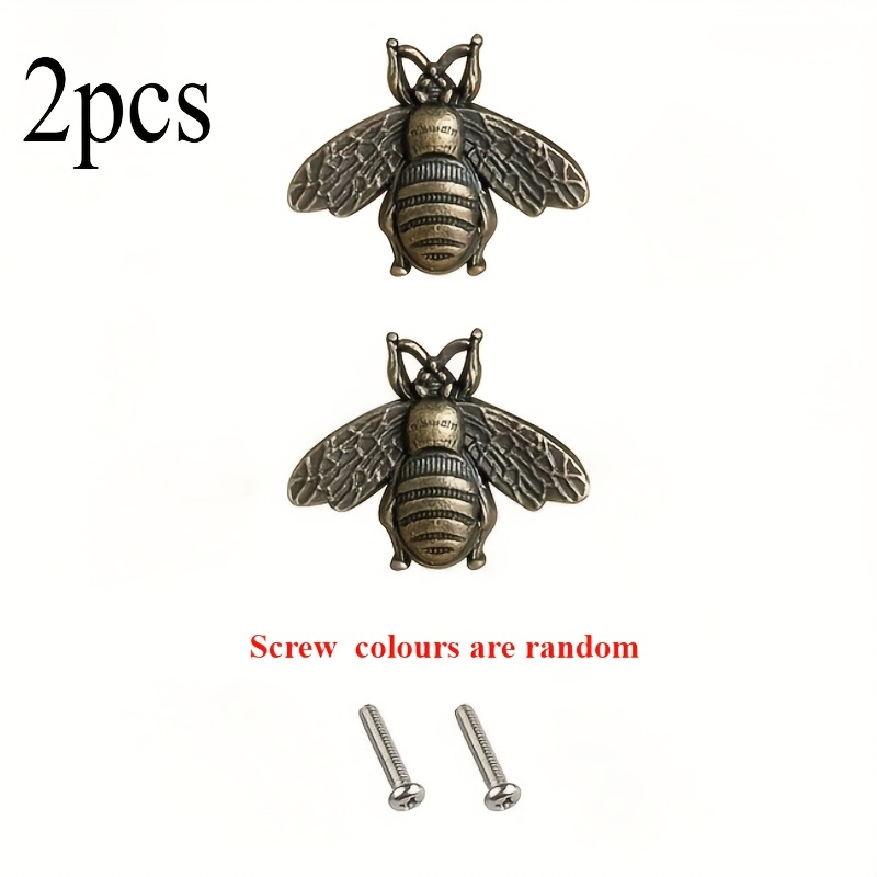 Vintage Furniture Hardware Replacement - 2 Vintage Bee Cabinet Handles, Zinc
