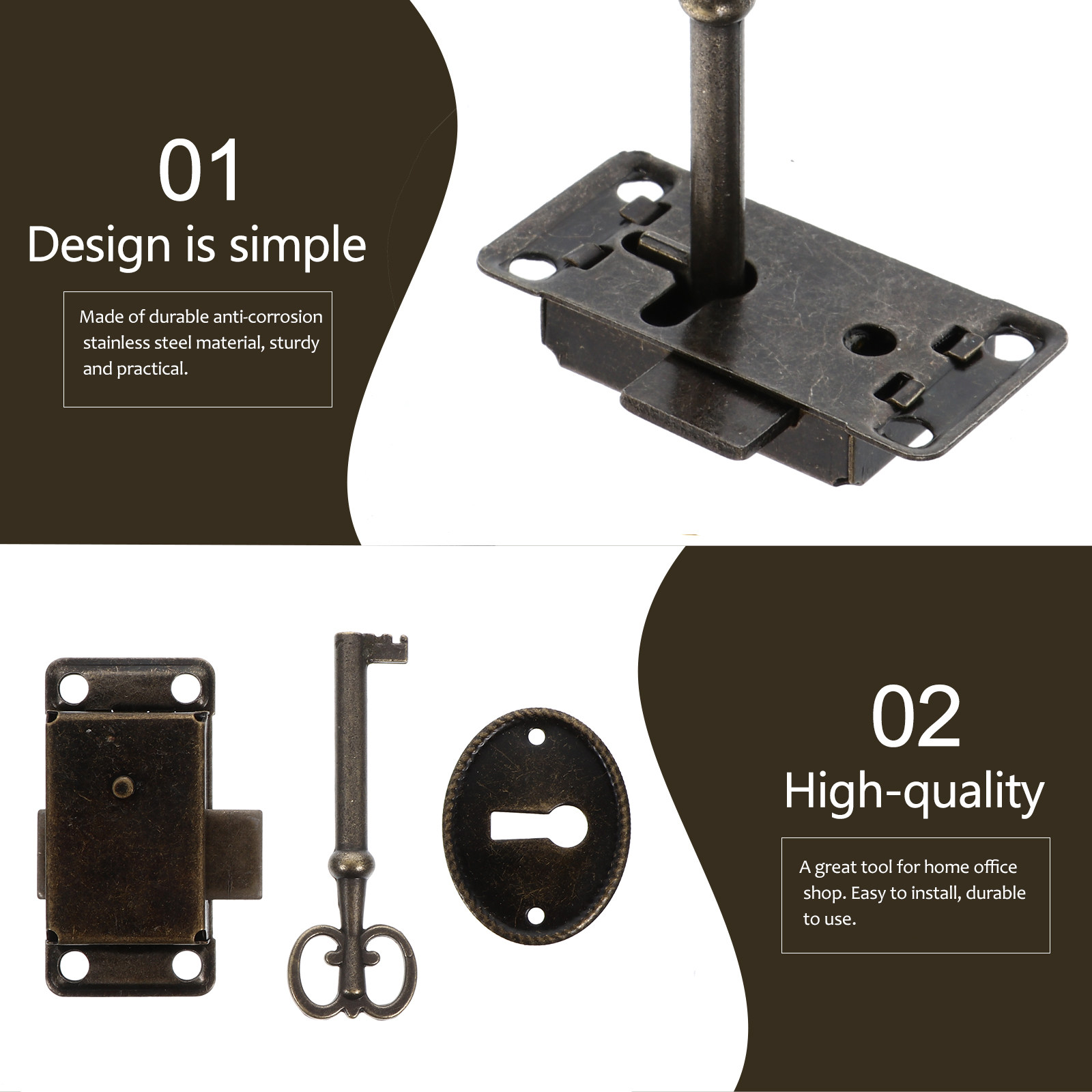 2Pcs Style Cabinet Locks Decor - Vintage Furniture Hardware Replacement recensie en prijs