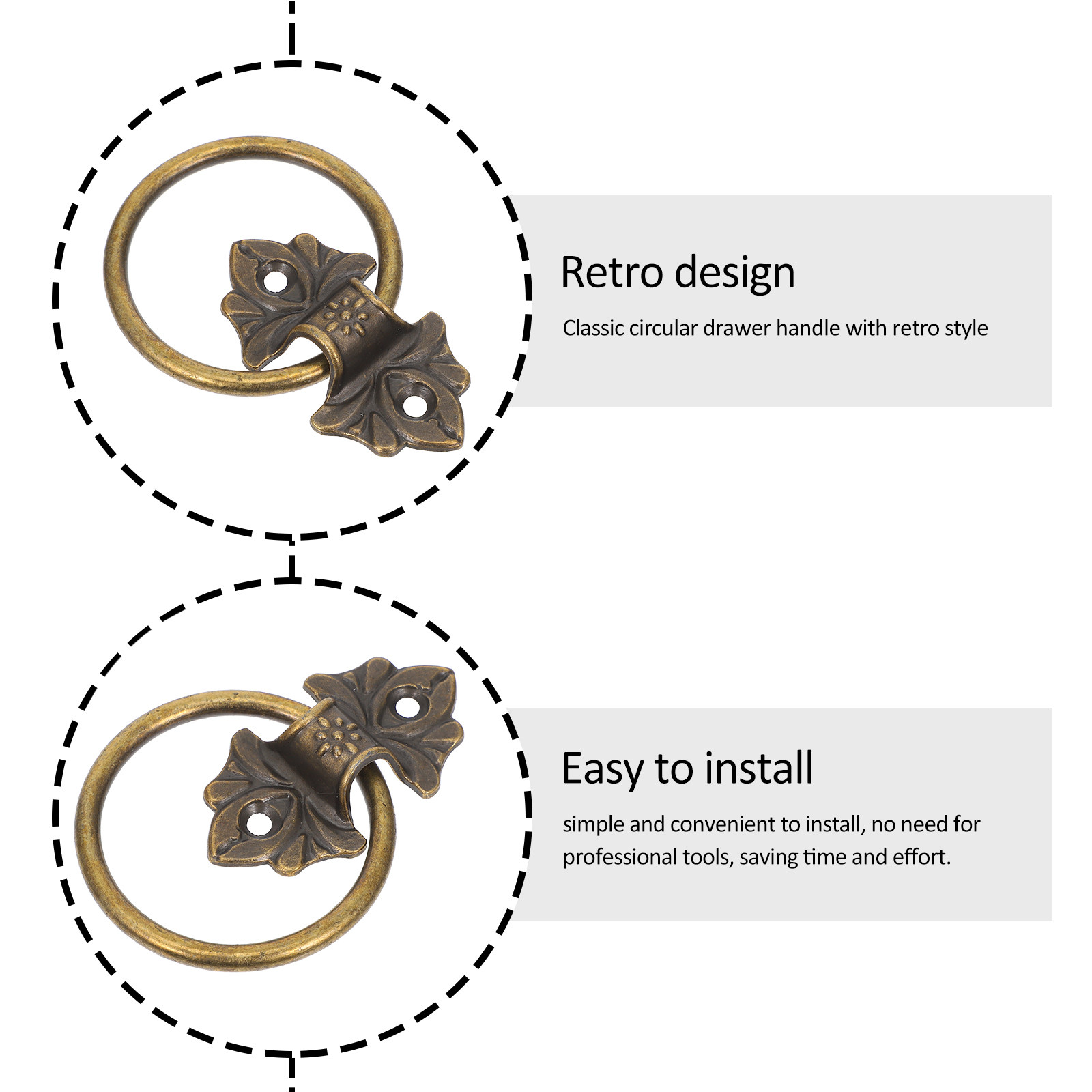 2Pcs Vintage Circle Ring Drawe - Vintage Furniture Hardware Replacement recensie en prijs