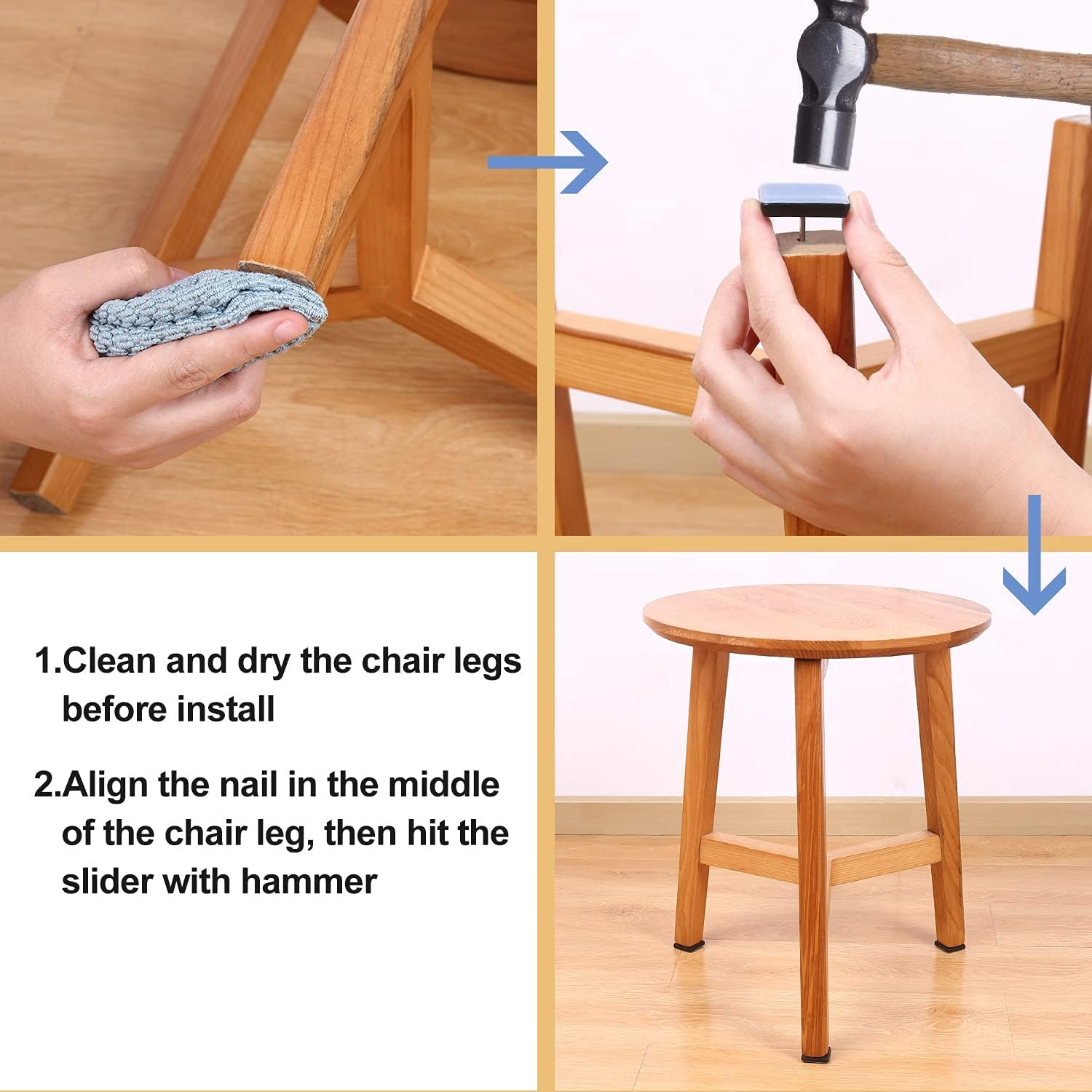 10Pcs Square Nail On Chair Leg - Furniture Foot Pad recensie en prijs