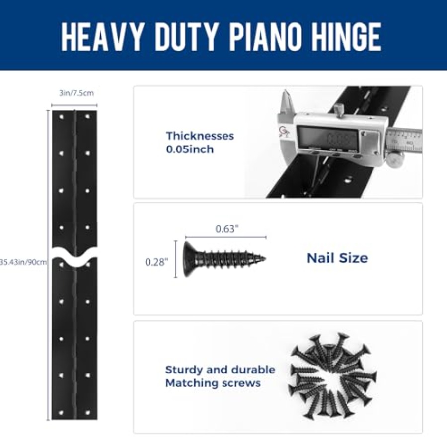 Black Piano Hinge x 3 Heavy Du - Piano Hinge Continuous recensie en prijs