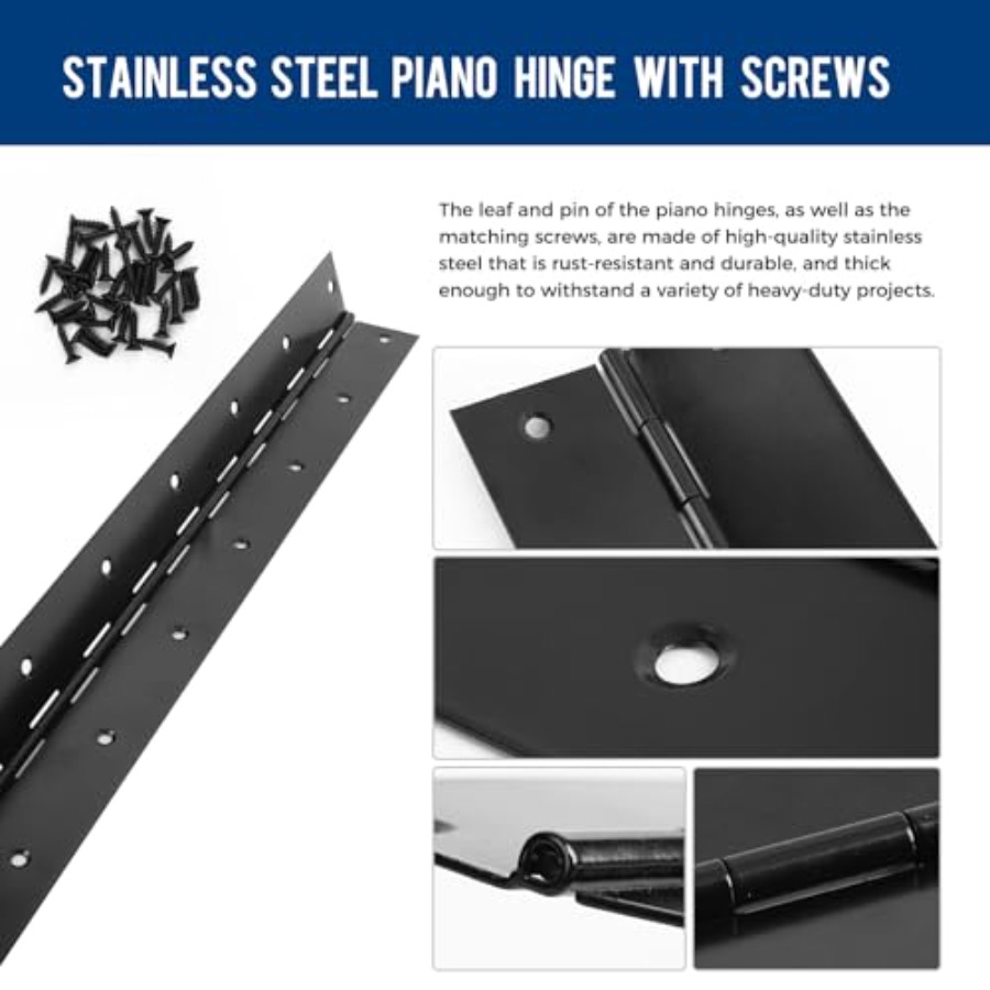 Black Piano Hinge x 3 Heavy Du - Piano Hinge Continuous recensie en prijs