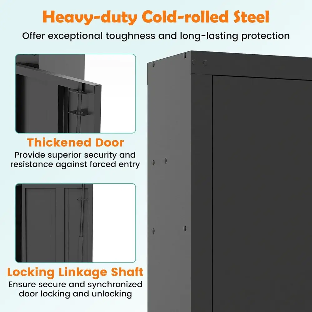 Long Gun Cabinet with Storage, - Cabinet Lock Key recensie en prijs